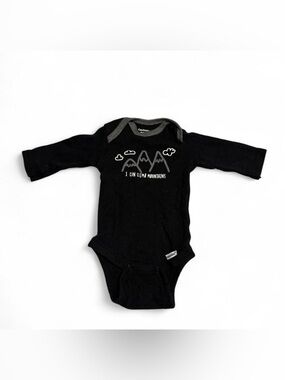 Gerber Black Long-Sleeve Mountain Graphic Bodysuit